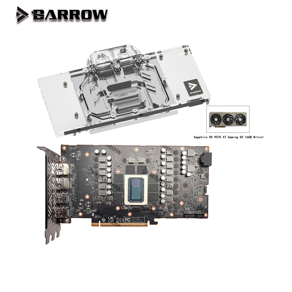 Barrow GPU bloque de agua para - Rx 9070 16Gb reseña y precio